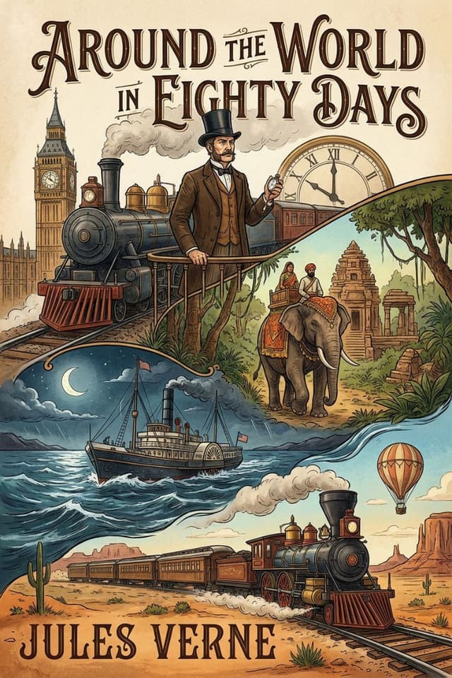 Around the World in Eighty Days by Jules Verne book cover